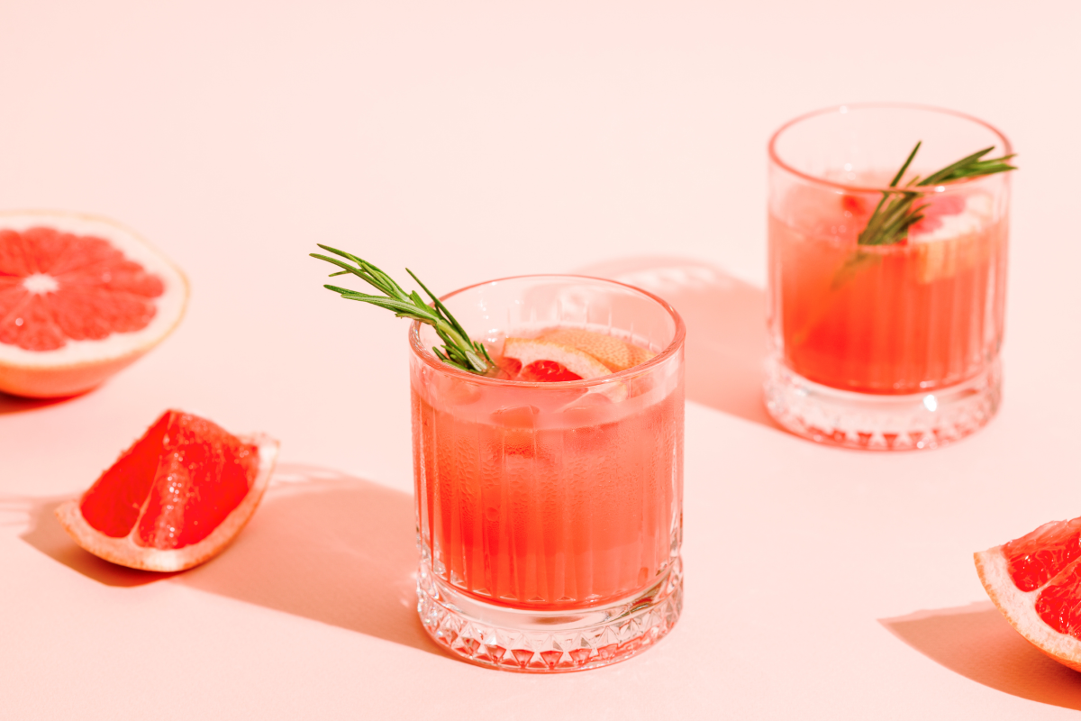 Pink cocktail drink